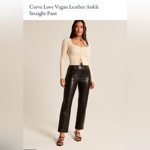 Abercrombie and Fitch Curve Love Ankle Straight Leather Pants -27